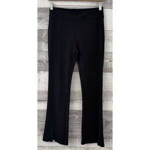 CAbi Flegging Women Pants Black Pull On Stretchy Wide Leg Slits Sz S (Fit 27x28)